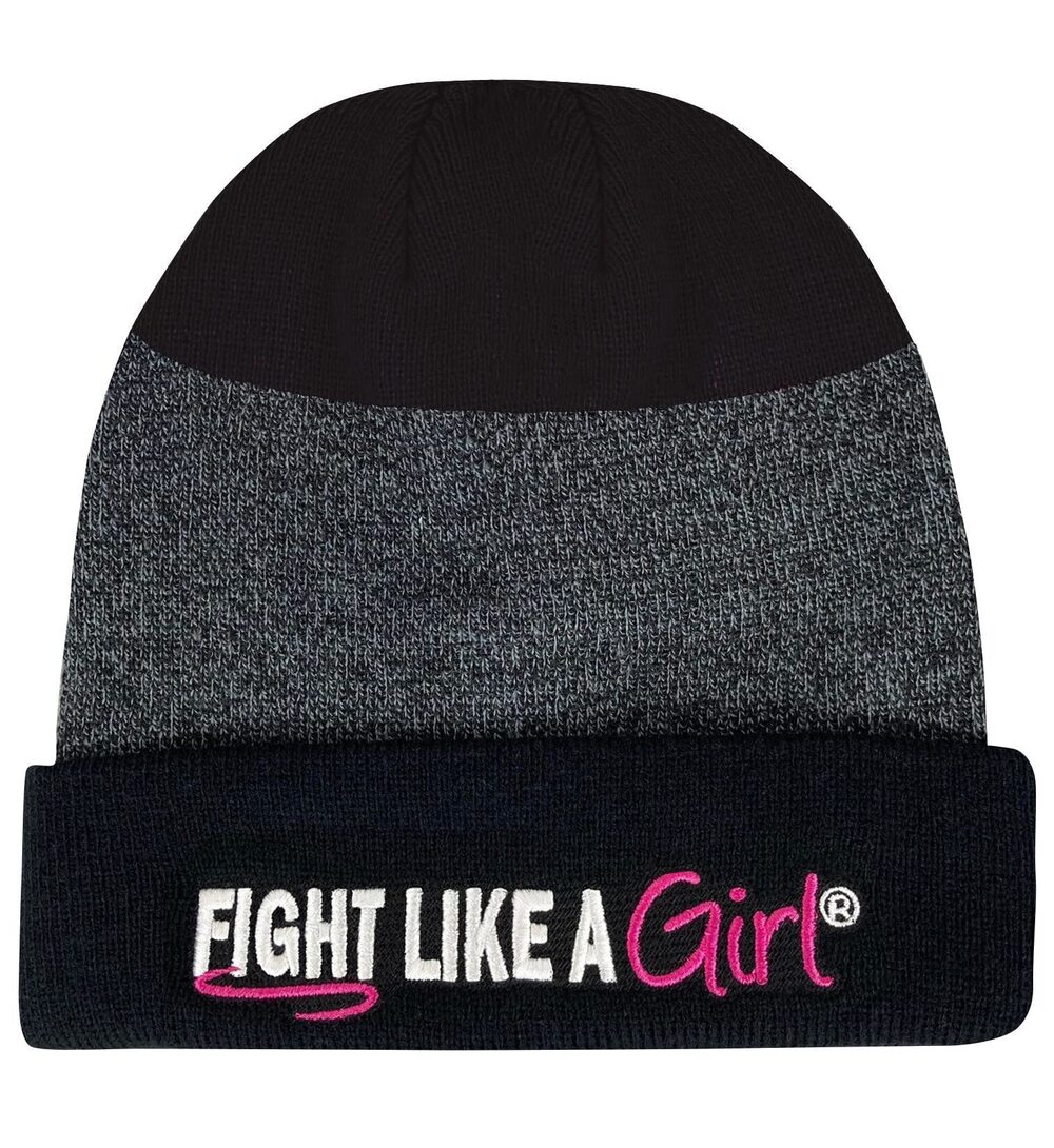 5243 Hybrid Knit Cuffed Skull Cap Beanie Empowerment Black, No Pom Pom